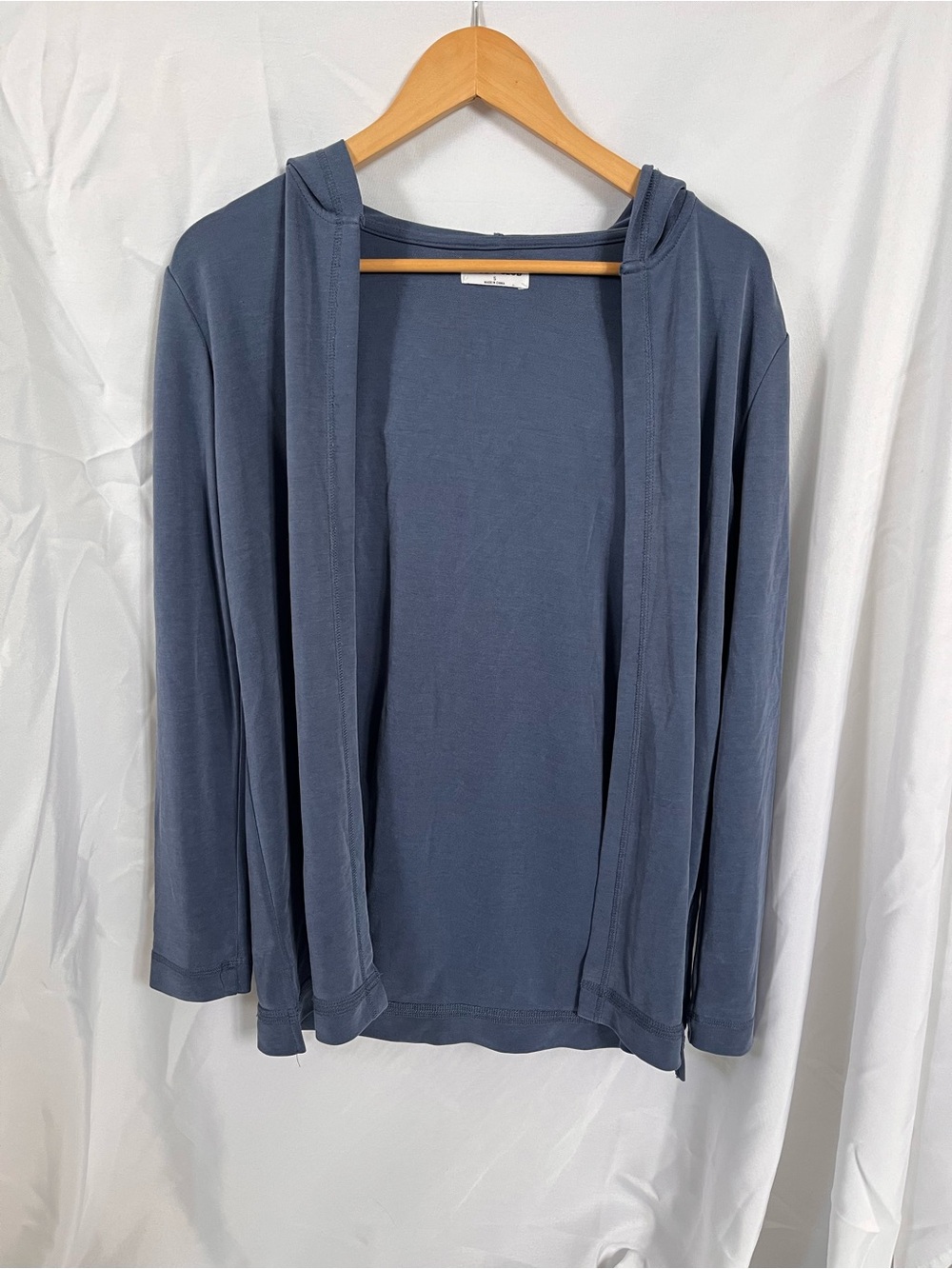 COCO Y CLUB Lightweight Blue Open Cardigan hooded